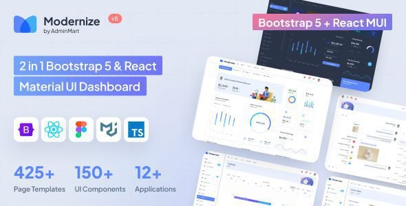 Modernize 5.0 – Bootstrap 5 & React MUI Admin Dashboard