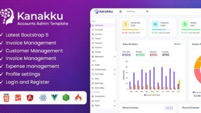 Kanakku 2.0.4 – Sales, Invoices & Accounts Admin Template