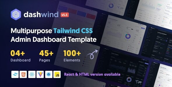 DashWind 1.1.0 – Multipurpose Tailwind CSS Admin Dashboard Template