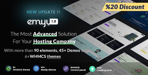 EMYUI 1.8 – Multipurpose Web Hosting with WHMCS Template
