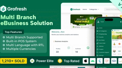 GroFresh 7.7 – (Grocery, Pharmacy, eCommerce, Store) App and Web with Laravel Admin Panel + Delivery App