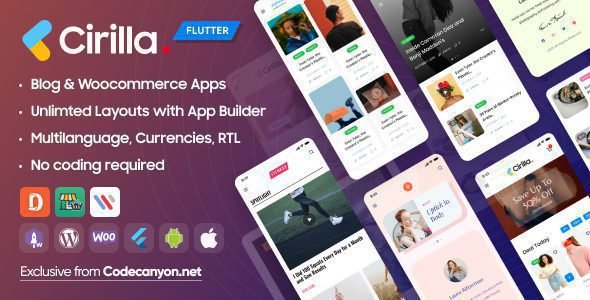 Cirilla 4.1.6 – Multipurpose Flutter App For WordPress & Woocommerce