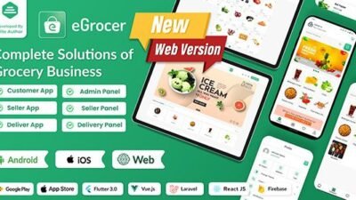 eGrocer 2.0.5 – Online Multi Vendor Grocery Store, eCommerce Marketplace Flutter Full App with Admin Panel