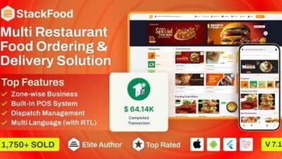 StackFood Multi Restaurant 7.6 – Food Delivery App with Laravel Admin and Restaurant Panel