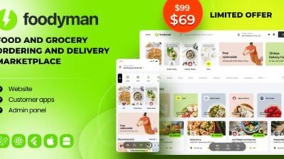 Foodyman 2023-10 – Multi-Restaurant Food and Grocery Ordering and Delivery Marketplace (Web & Customer Apps)