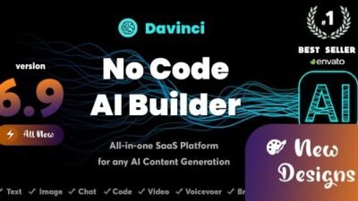 Davinci AI 7.6 – OpenAI Content, Text, Image, Voice, Chat, Code, Transcript, and Video Generator as SaaS