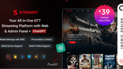 Streamit Laravel 1.2.8 – Movie, TV Show, Video Streaming Platform With Laravel with ChatGPT