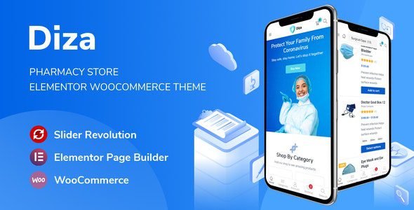 Diza 1.3.9 – Pharmacy Store Elementor WooCommerce Theme