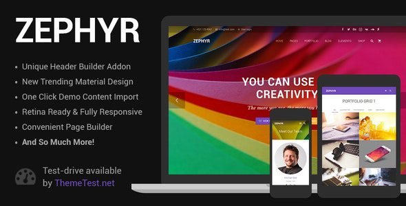 Zephyr 8.36.1 – Material Design WordPress Theme