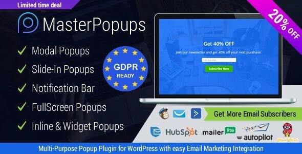 Master Popups 3.9.3 – Popup Plugin for WordPress & Popup Editor