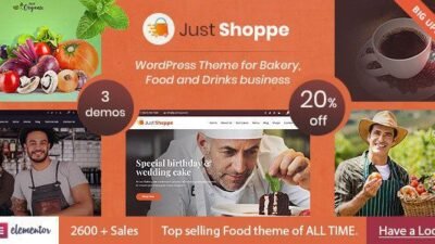 Justshoppe 12.7 – Elementor Cake, Bakery & Food WordPress