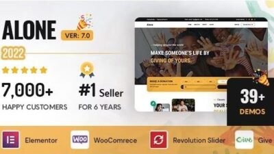 Alone 7.8.3 – Charity Multipurpose Non-profit WordPress Theme