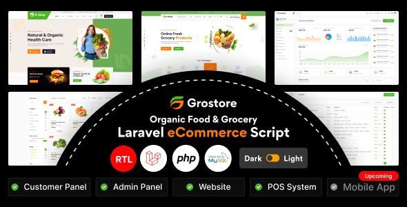 GroStore 2.1.0 – Food & Grocery Laravel eCommerce with Admin Dashboard