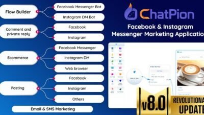 ChatPion 8.5.4 – Facebook & Instagram Chatbot,eCommerce,SMS/Email & Social Media Marketing Platform (SaaS)
