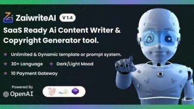 ZaiwriteAI 2.0.0 – Ai Content Writer & Copyright Generator tool With SAAS