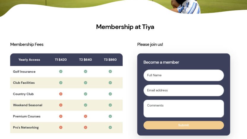 Tiya Golf Club Template