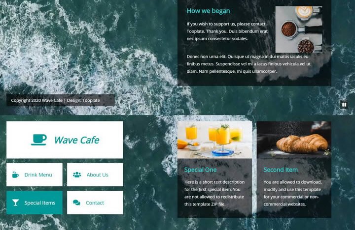 Wave Cafe HTML Template