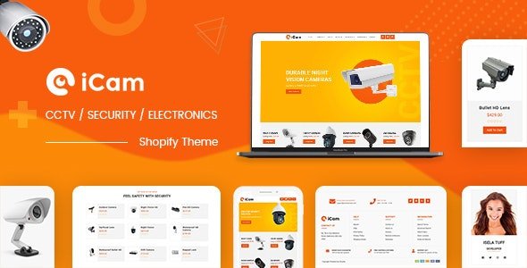 iCam CCTV Electronics Industry Shopify Theme