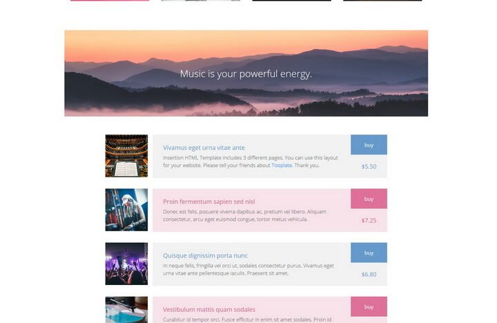 Insertion Listing HTML Template