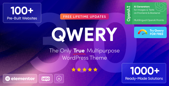 Qwery 3.5.0 – Multi-Purpose Business WordPress & WooCommerce Theme + ChatGPT