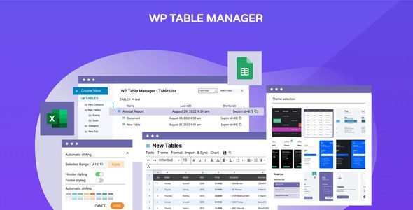 WP Table Manager 4.1.6 – WordPress Table Editor Plugin