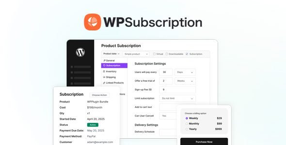 WPSubscription Pro 1.2.0 – WooCommerce Subscription Management Plugin
