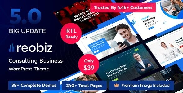 Reobiz 5.2.8 – Consulting Business WordPress Theme