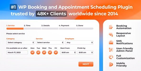 Bookly Pro 9.0 – Appointment Booking and Scheduling Software System
