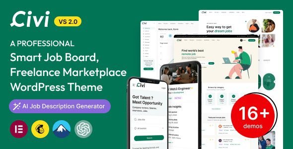 Civi 2.2.1 – Job Board, Freelance Marketplace WordPress Theme