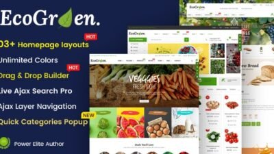EcoGreen Multipurpose Organic Fruit Vegetables Shopify Responsive Theme