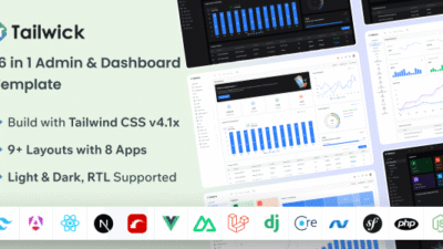 Tailwick 2.0 – Tailwind, React, Next.js, Angular, Vue Nuxt, Laravel, Rails Admin Dashboard HTML Template