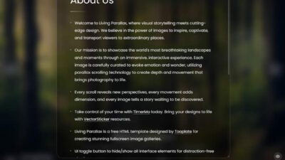 Living Parallax Gallery HTML Template