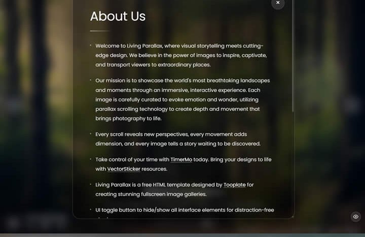 Living Parallax Gallery HTML Template
