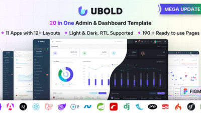 UBold 7.1.0 – 20 in One Admin & Dashboard Template