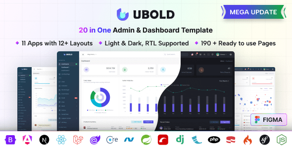 UBold 7.1.0 – 20 in One Admin & Dashboard Template