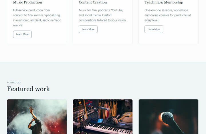 Modern Musician Portfolio HTML Template