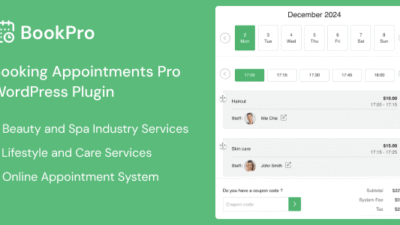 BookPro 1.1.1 – Appointment Booking WordPress Plugin