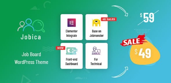 Jobica 1.4.2 – Elementor IT Job Board WordPress Theme