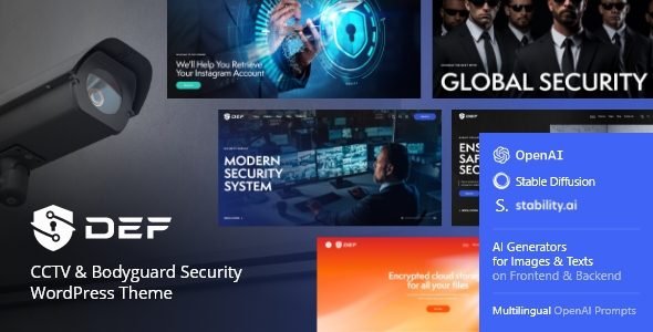 Def 1.10.0 – CCTV Camera & Bodyguard Security WordPress Theme